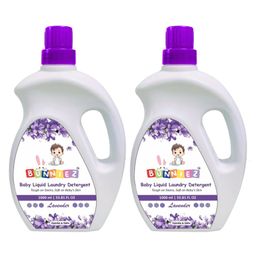 Bunniez Baby Laundry Detergent, Lavender Fragrance | Liquid Detergent for Baby Clothes | Kills Barteria | Free From Harsh Chemicals & Colorant - 2 x 1L (Pack of 2)-24