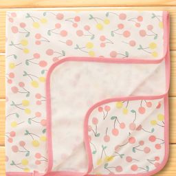 Pink Rabbit Interlock Knit Hooded Wrapper With Tropical Theme Print L 80.5 x B 80.5 cm - Pink-picture-17