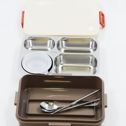 Rushabh Novelty Lunch Box 2566-Brown-image-75