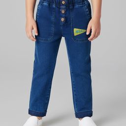 Mark & Mia Cotton Denim Full Length Jeans With Badge Detailing - Blue-picture-18