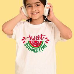 NUSYL Girls Graphic Printed Round Neck Cotton Oversized T-shirt-image-4