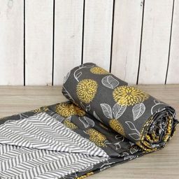 Trance Home Linen Grey & White Floral 150 GSM Single Bed Dohar-image-71