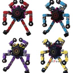BitFeex Rotating Robot Transformable Fidget Finger Spinner Toy for Kids Rotating For Boys Girls Fun and Development Toy (Color May Vary, Pack of 3 Pcs ) image 3