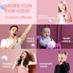 FLAZE Wireless Microphone Bluetooth Microphone 3 in 1 Portable Handheld Wireless Mic Speaker Home KTV Machine Support iOS Android, Microphone Toys Gifts for Kids (K12 (Color May Vary) image 4