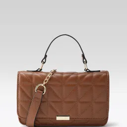 Van Heusen Quilted Handheld Bag with Non-Detachable Sling Strap-0