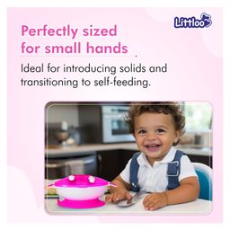 Littloo Feeding Bowl with Fork & Spoon with Suction Cup for Hassle-Free Feeding for Bowl for Baby & Kids - Multicolor image 5