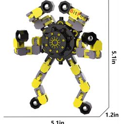 BitFeex Rotating Robot Transformable Fidget Finger Spinner Toy for Kids Rotating For Boys Girls Fun and Development Toy (Color May Vary, Pack of 3 Pcs ) image 5