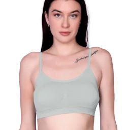 Spiaty Grey Blended Solid Sports Bra-image-8