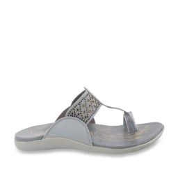 MediFeet Women's Studded Grey Toe Ring Sandals-image-69