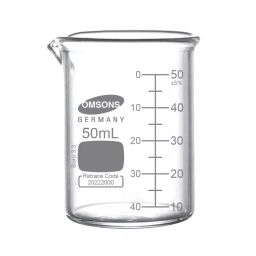 Omsons Germany 50 ml Class A Clear Beaker with Spout 240/4 Pack of 10 Pcs-7
