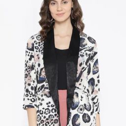 Erotissch Off-White & Black Animal Print Lounge Jacket-picture-48