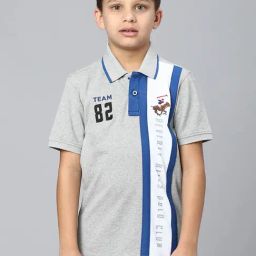 Beverly Hills Polo Club Kids Grey Color Block Polo T-Shirt-image-47
