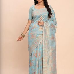 Astita Floral Linen Blend Saree-image-28