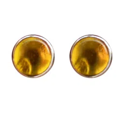 Silver Planets Women Yellow Earrings-image-1