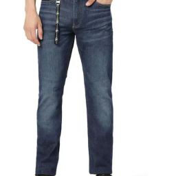 Calvin Klein Jeans Slim Dark Blue Hanger Loop Lightly Washed Mid Rise Jeans-image-91