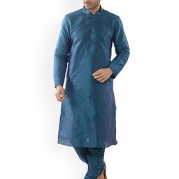 DEYANN Men Blue Solid Kurta with Churidar-picture-56