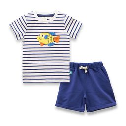 JusCubs Boys Striped Pure Cotton T-shirt with Shorts-22