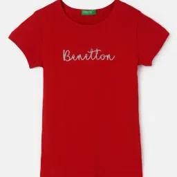United Colors of Benetton Kids Girl's Regular Fit Round Neck Printed Tshirts-picture-16