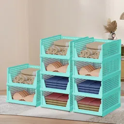 Aura Green 10 Pieces Reusable Wardrobe Organisers-46