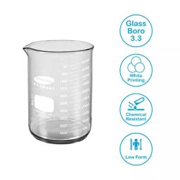Omsons Germany 50 ml Class A Clear Beaker with Spout 240/4 Pack of 10 Pcs image 2