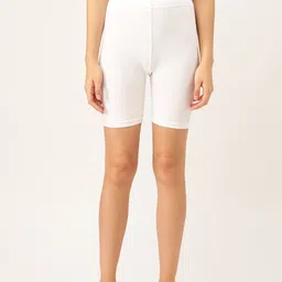 Lady Lyka Womens White Cotton Spandex C-Shorts - C-SHORTS-NU-WHT-image-26