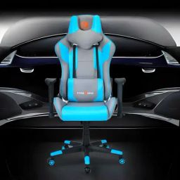 Nilkamal Athena Grey & Turquoise Leather Gaming Chair-picture-27