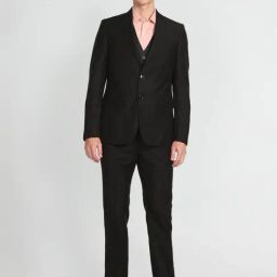 Arrow Black Regular Fit Printed Two Piece Suit-image-64