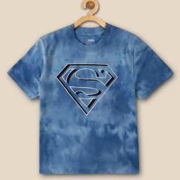 Kidsville Blue Cotton Printed Superman T-Shirt-image-95