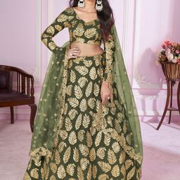 DIVASTRI Embellished Sequinned Semi-Stitched Lehenga & Unstitched Blouse With Dupatta-picture-23