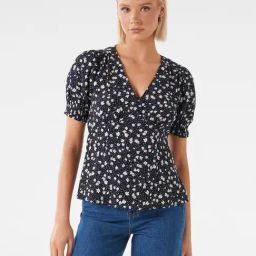 Forever New Navy Floral Print Top-image-67