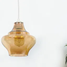 Kapoor Lamp Shades Amber Glass Abalone Luster Hanging Ceiling Light-image-70