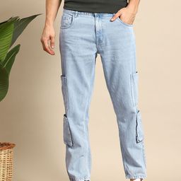 Mast & Harbour Men Relaxed Fit Light Fade Pure Cotton Jeans-image-59