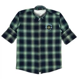 Cavio Kids Pista Green & White Cotton Chequered Full Sleeves Shirt Set-image-37
