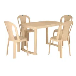 Nilkamal Shahenshah & Chair 4025 4 Seater Dining Set with Chair Marble Beige (Set of 5)-image-24
