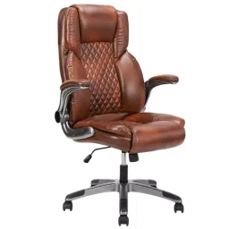 CHAIRTECH Arm Adjustable Office Chair Leatherette Brown for Office & Professional Use-picture-21