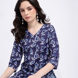 Anouk Rustic Abstract Printed V-Neck Kurti-picture-22
