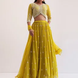 DIVASTRI Embroidered Thread Work Semi-Stitched Lehenga & Unstitched Choli With Dupatta-picture-50