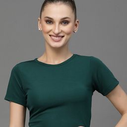 Oomph! Round Neck Styled Back Crop Top-22