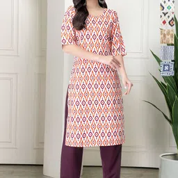 7Threads Selection Of 6 Ethnic Motifs Printed Round Neck Straight Kurta-image-38