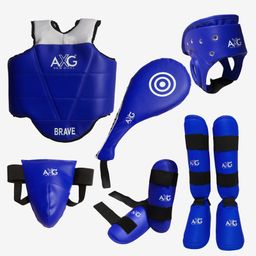 AXG NEW GOAL Contribute Karate Taekwondo Muay Thai Kick Kickboxing MMA Kit Pack Of 6 - Blue-image-99