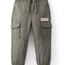 Babyhug Cotton Woven Full Length Solid Trouser - Olive Grey-image-26