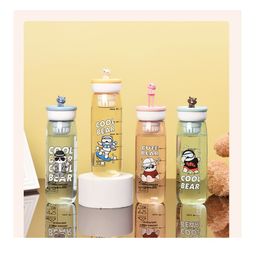 YAMAMA Cute & Colorful Bear Printed Water Bottle with Fruit Infuser BPA Free Colour May Vary - 600 ml-image-94