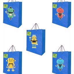 Untumble Robot Theme Party Gift Bags Blue - Pack of 10-0