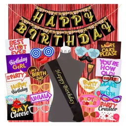 Wobbox Happy Birthday Props Birthday Banner & Sash Happy Birthday Decoration Items Multicolor -Pack Of 29-picture-1