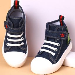 Cute Walk by Babyhug Casual Shoes With Velcro Closure Dino Patch - Navy Blue-image-86
