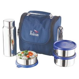 PddFalcon Stainless Steel Dura Milan Lunch Box With 100% Leakproof Water Bottle Set of 4 - 1450 ml-28