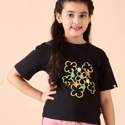 stylobug Stylo Bug Half Sleeves Floral Printed Tee - Black-picture-39