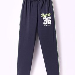 Taeko Single Jersey Knit Full Length Lounge Pant With Number Print - Navy Blue-picture-1