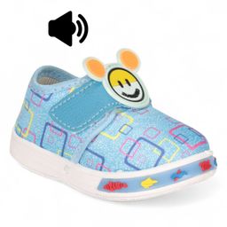 Lil Lollipop Abstract Designed Velcro Closure Musical Shoes - Blue-image-114