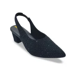 SHRIVAS BY ARCHITA MEHTA Women Embellished Backstrap Pointed Toe Block Mules-picture-9